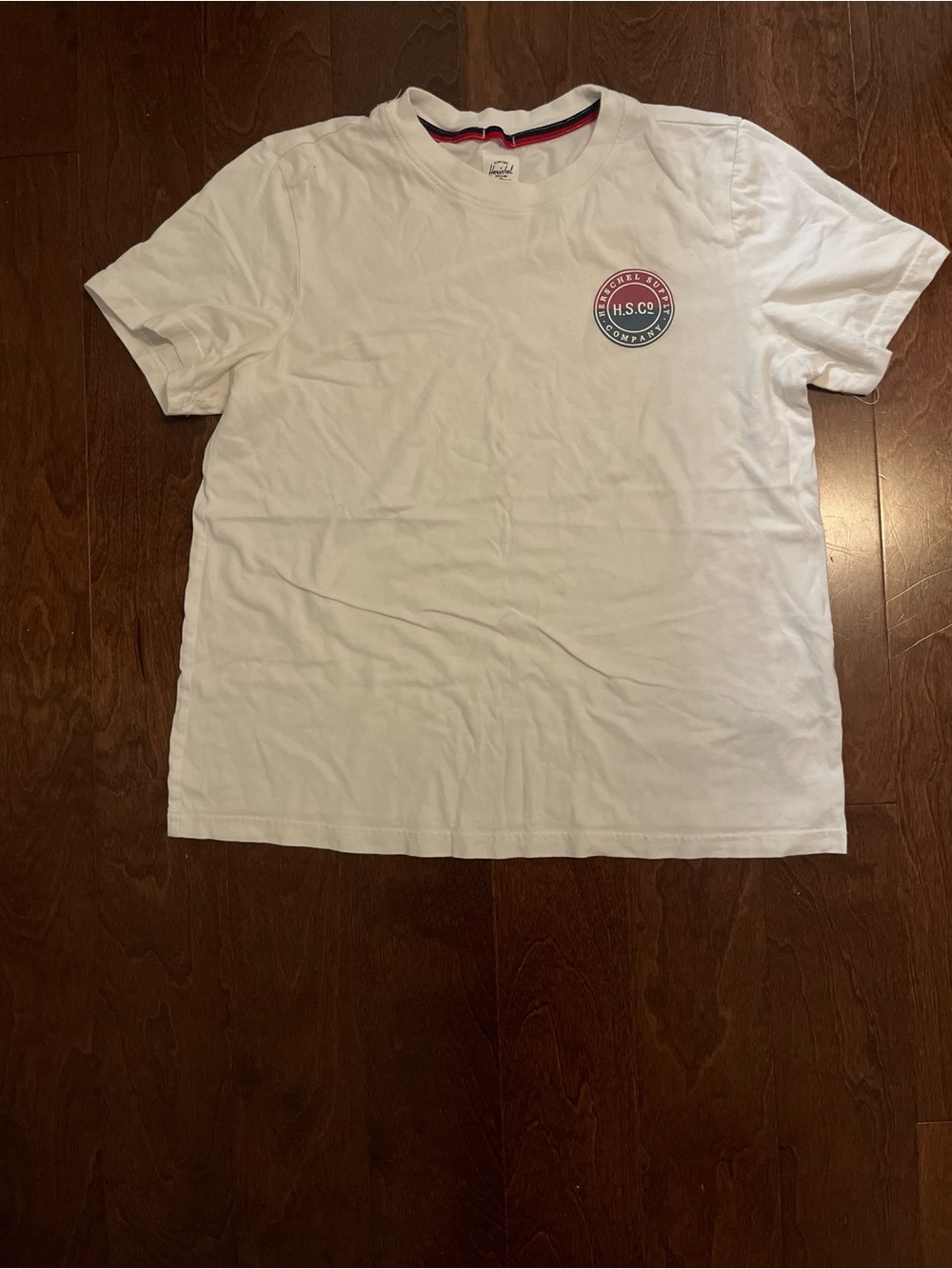 Herschel Supply Company White Short Sleeve Tee with Chest Badge